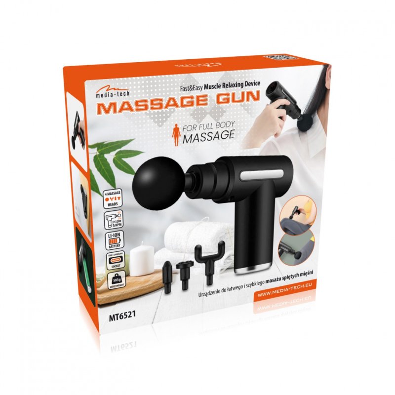 Media-Tech Massage gun masseur Universel Noir