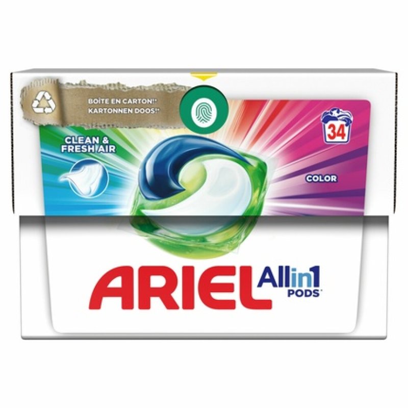 Ariel Allin1 Pods Detergent Capsules Color Clean & Fresh Air 34 Pieces