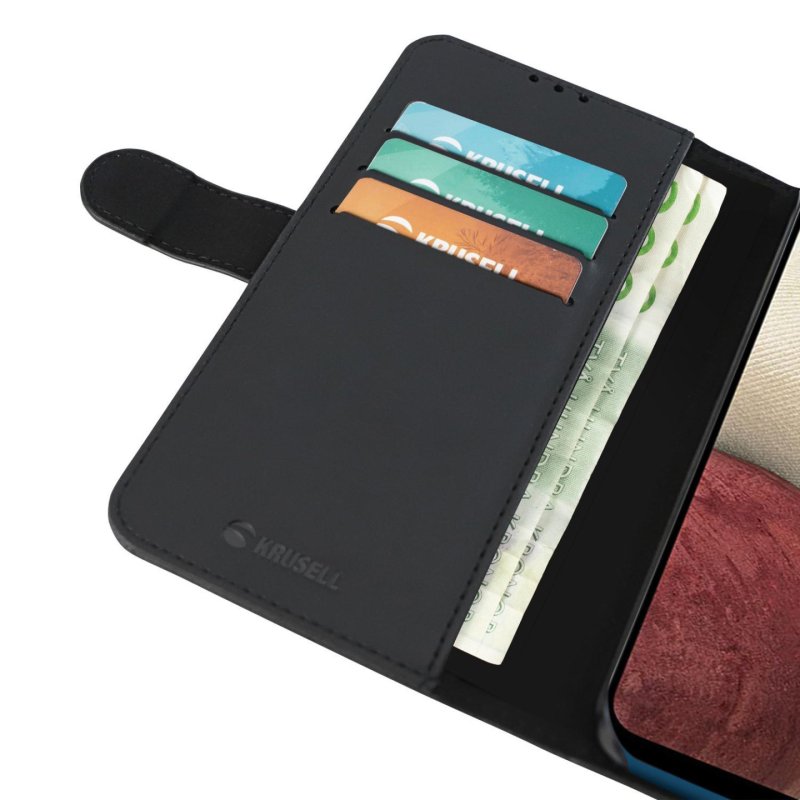Krusell 62328 coque de protection pour téléphones portables 16,5 cm (6.5") Étui avec portefeuille Noir