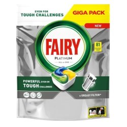 Fairy Platinum All In One Dishwasher Capsules Lemon 81 Pieces
