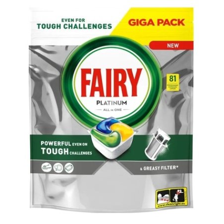 Fairy Platinum All In One Dishwasher Capsules Lemon 81 Pieces