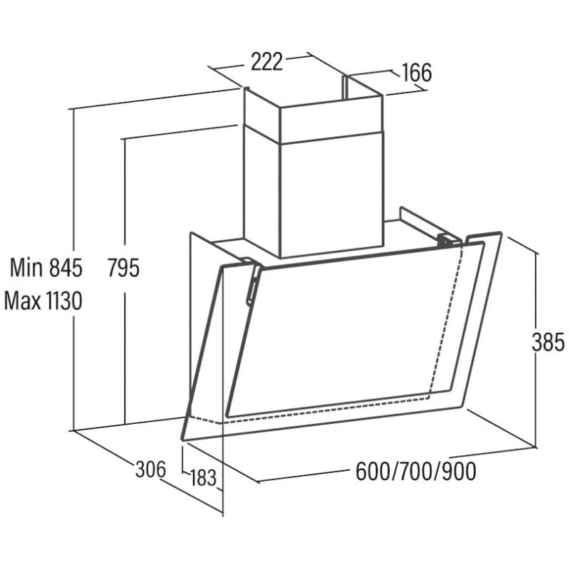CATA VALTO 700 XGWH Wall-mounted White 575 m³/h A+