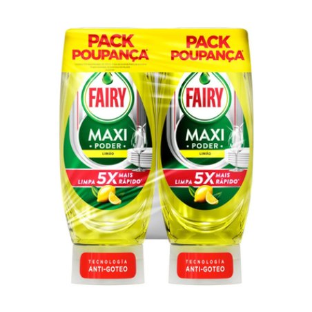 Fairy Maxi Power Lemon Manual Dishwashing Detergent 2x450ml