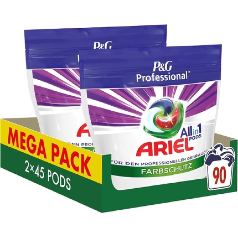 ARIEL PROFESSIONAL Lessive All-in-1 Pods Color, 90 lavages