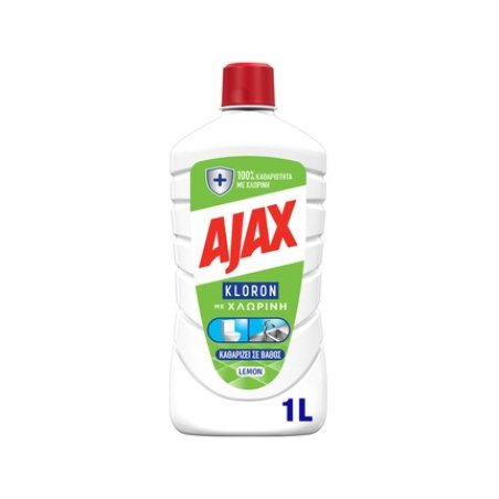 Ajax Kloron Household Disinfectant Cleaner With Bleach Lemon Scent 1 Liter