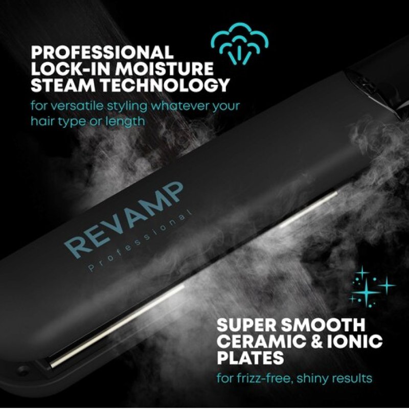 Revamp Progloss Steamcare Straightening iron Steam Black 3 m