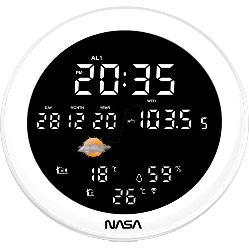 Nasa WSP1700 wood Weather Station/Speaker BT Ship