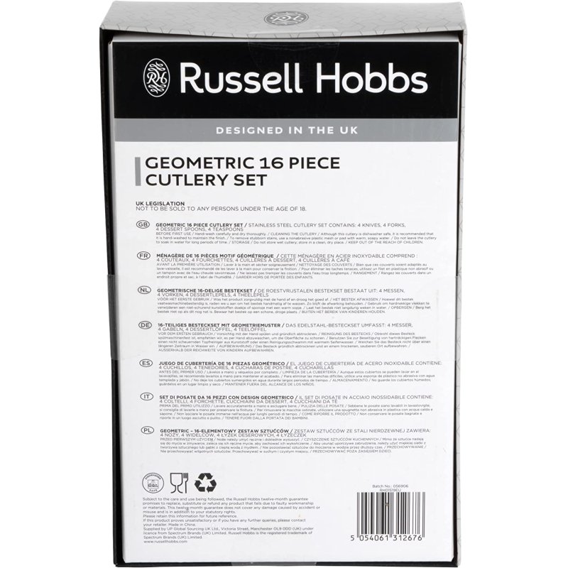 Russell Hobbs RH01519EU7 Geometric cutlery set 16pcs