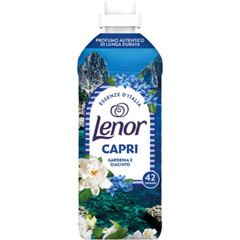 Lenor Concentrated Fabric Softener Essence Of Italy Capri Gardenia And Hyacinth 42 Washes 882 Milliliters