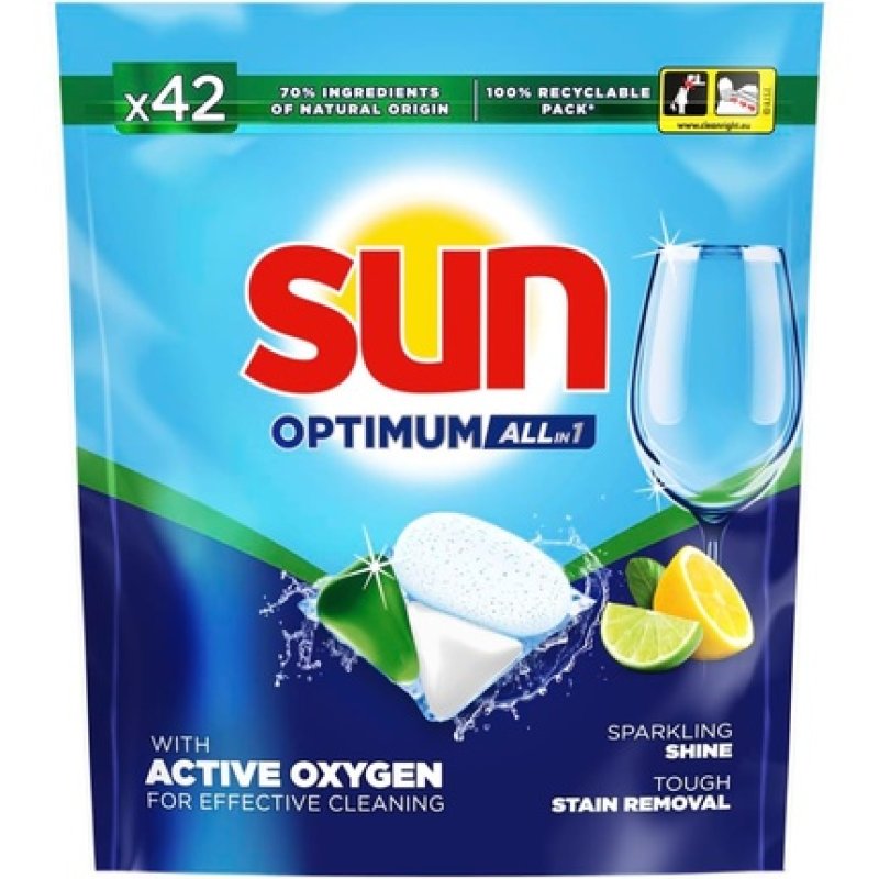 Sun Optimum All-in-One Lemon Dishwasher Tablets for Cleaning