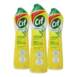 Cif Cif Cleanboost Lemon Cream Multisurface Allpurpose Cleaner 169oz 3pack