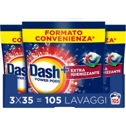 Dash Power Pods Laundry Detergent Capsules 105 Washes 3x35 Extra Sanitizing