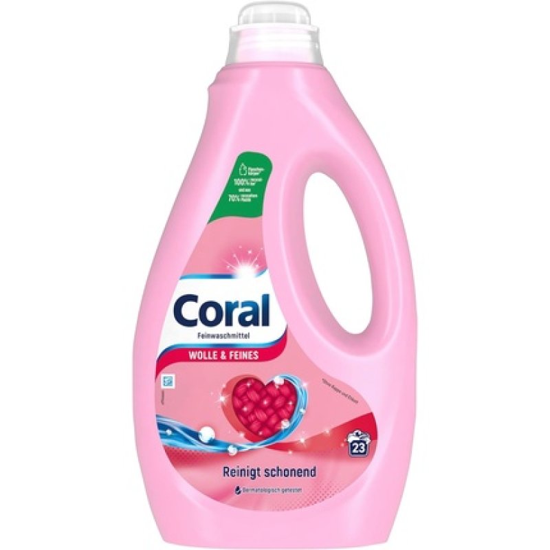 Coral Fine Laundry Detergent Wool & Delicates Liquid Detergent for Gentle Cleaning 23 Wash Loads 1.15 Liters