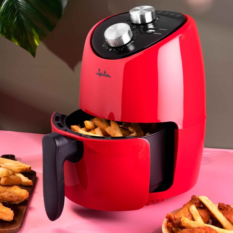 JATA JEFR1222 fryer Single 2 L Stand-alone 1000 W Hot air fryer Black, Red