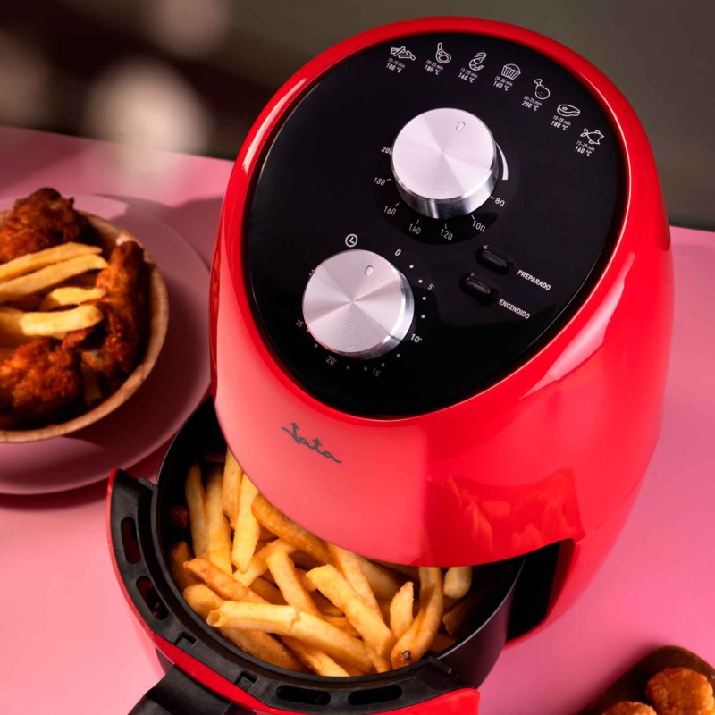 JATA JEFR1222 fryer Single 2 L Stand-alone 1000 W Hot air fryer Black, Red