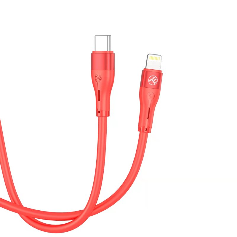 Tellur Silicone Type-C to Lightning cable PD30W 1m red