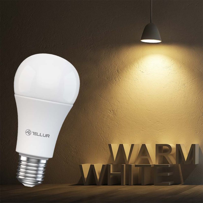 Tellur Smart WiFi Bulb E27, 9W, white/warm, dimmer