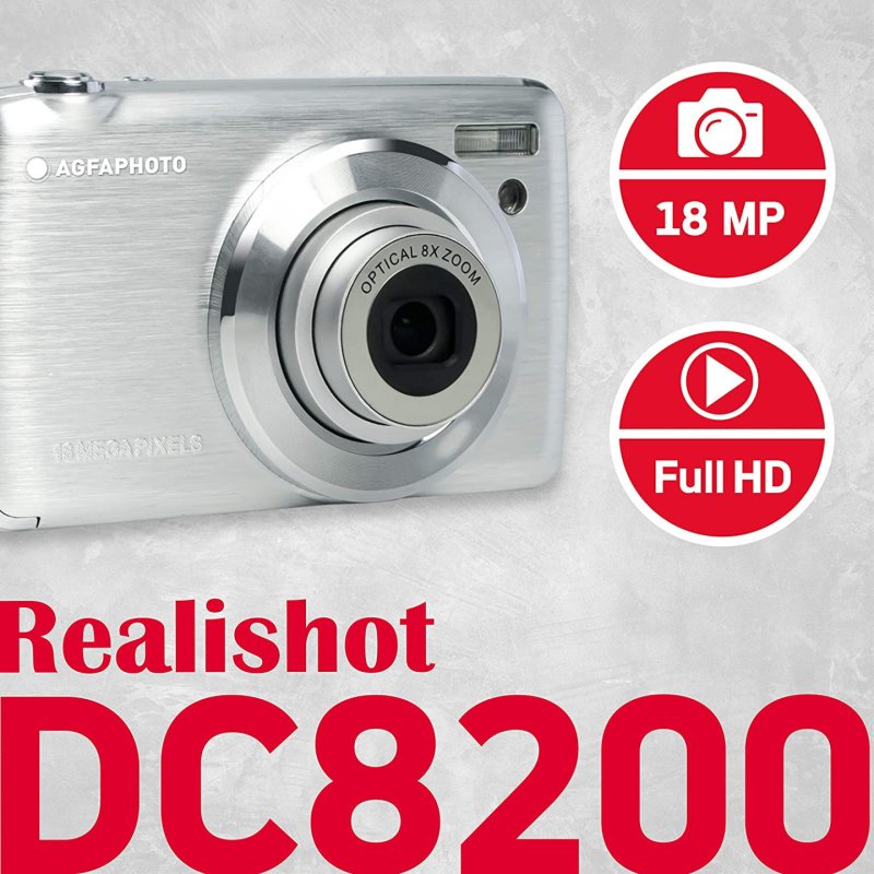 AgfaPhoto Compact DC8200 1/3.2" Compact camera 18 MP CMOS 4896 x 3672 pixels Silver
