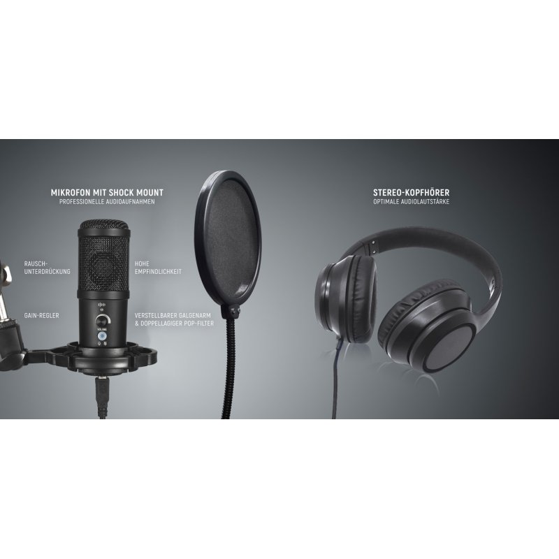 Easypix 62021 microphone Black Studio microphone
