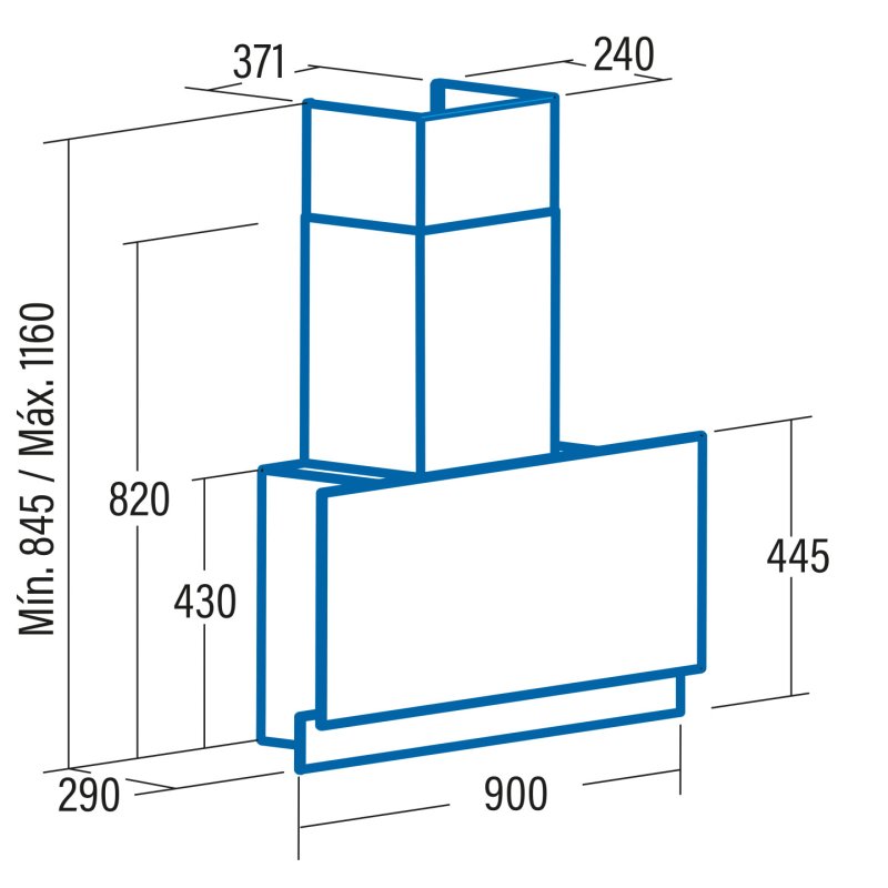CATA GOYA PRO 90 BK Wall-mounted Black 825 m³/h A+++