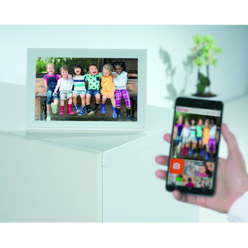 Denver PFF-1514W digital photo frame White 39.6 cm (15.6") Touchscreen Wi-Fi