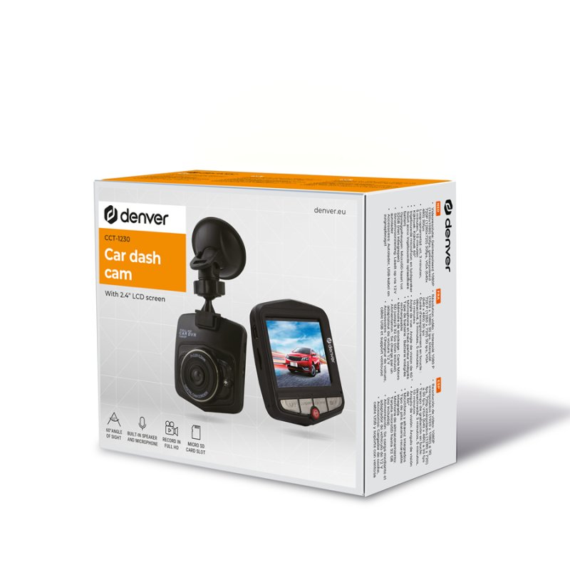 Denver CCT-1230 dashcam HD Battery, DC Black