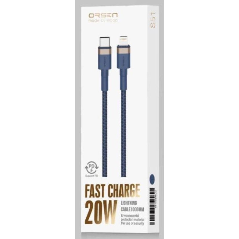 Orsen S51 Type C to Lightning 3A 1m blue