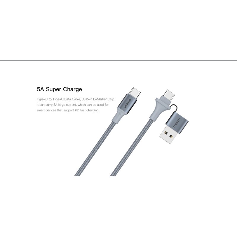 Orsen S8 2-IN-1 USB and Type-C 5A 1.5m black