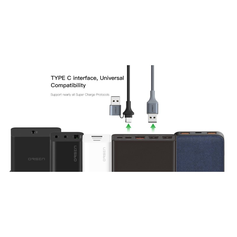 Orsen S8 2-IN-1 USB and Type-C 5A 1.5m black