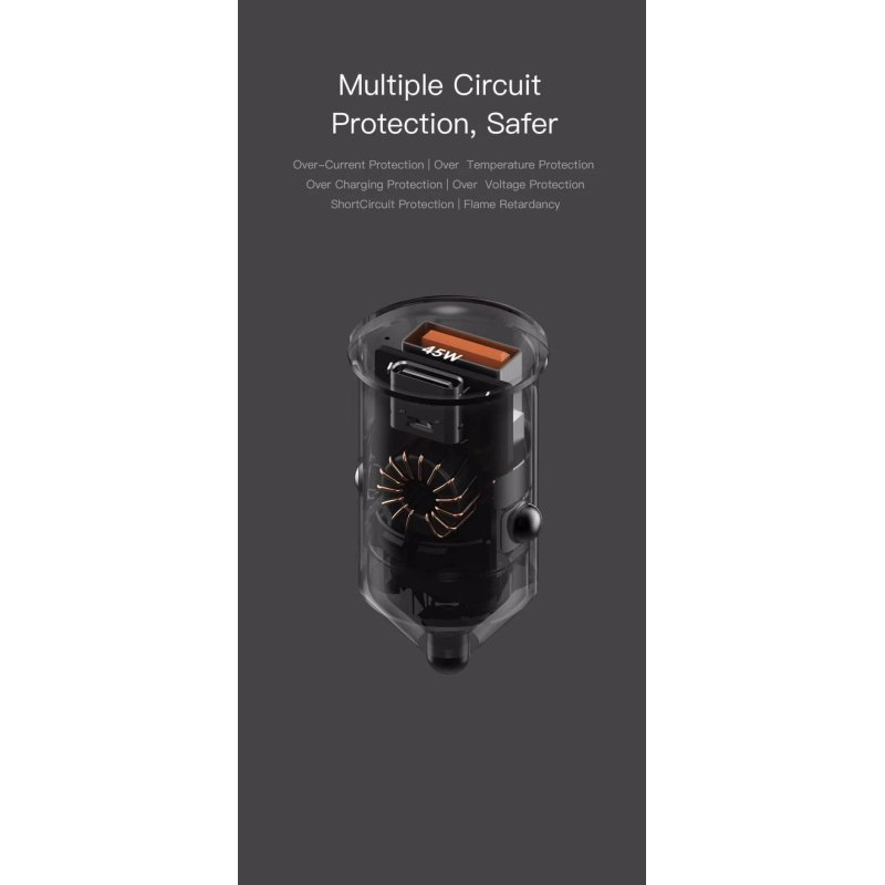 Orsen C8 45W Mini Car Charger black