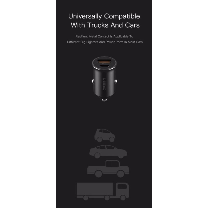 Orsen C8 45W Mini Car Charger black