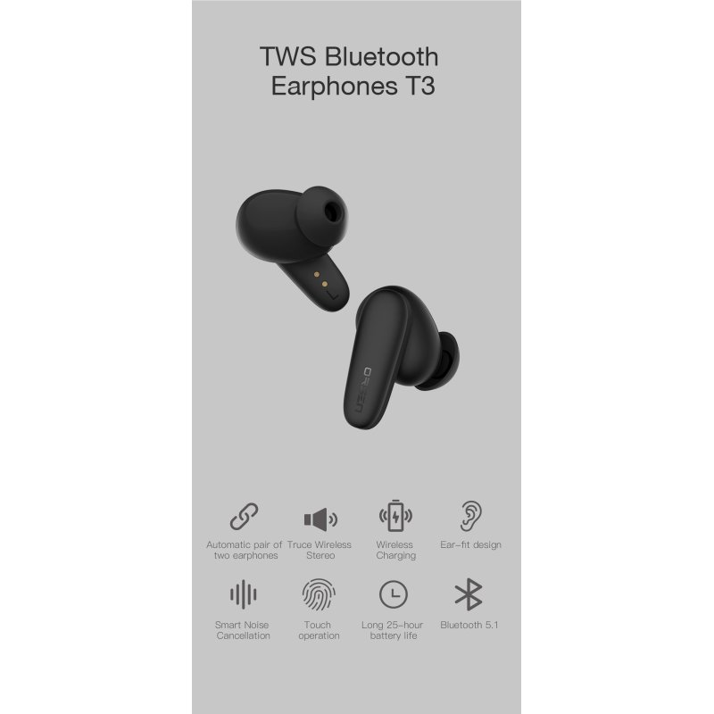 Orsen T3 Bluetooth Earphones black