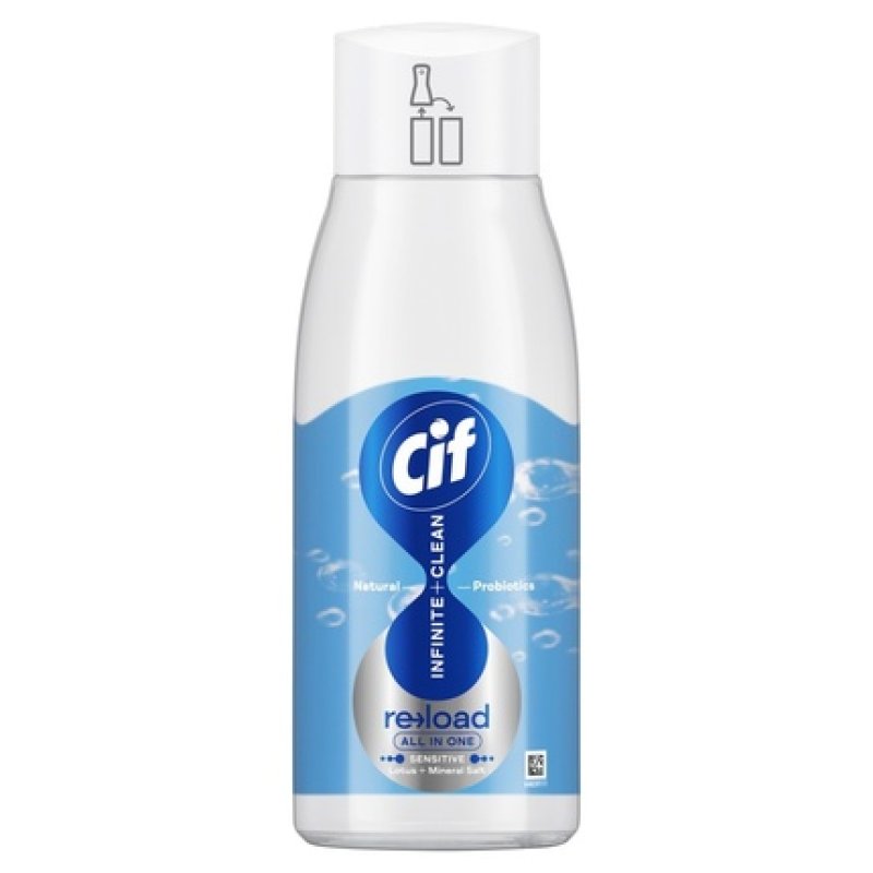 Unilever Cif Infiniteclean Universal Cleaning Spray With Natural Probiotics Sensitive Lotus & Mineral Salt 590ml Refill