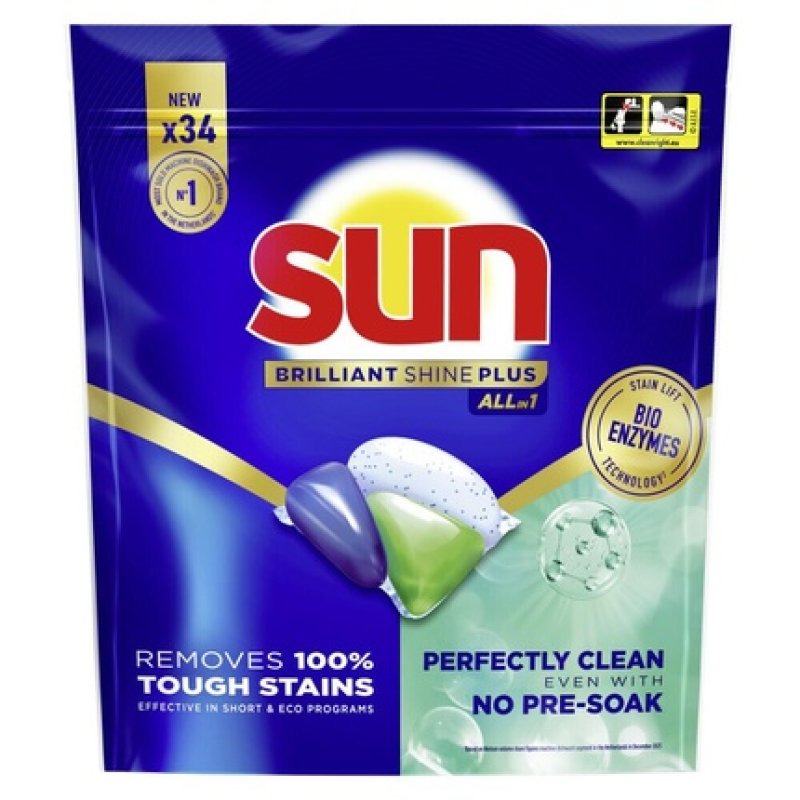 Sun Briljant Shine All In 1 Dishwasher Capsules