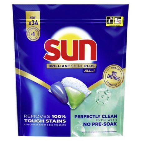 Sun Briljant Shine All In 1 Dishwasher Capsules