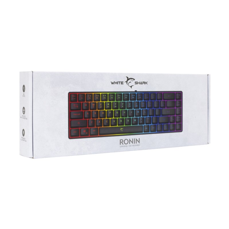 White Shark RONIN Black clavier USB QWERTY Anglais Noir