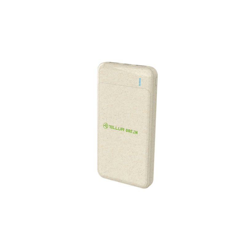 Tellur PD103 Green Power Bank 10000mAh, 2xQC3.0 + PD 18W cream