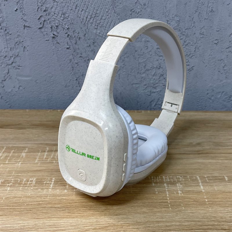 Tellur Green Bluetooth Over-Ear Headphones Pulse Foldable cream