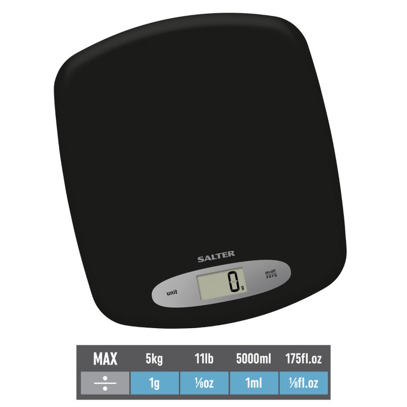 Salter 1008 GSBKXR escabeaux de cuisine Noir Comptoir Balance de ménage électronique