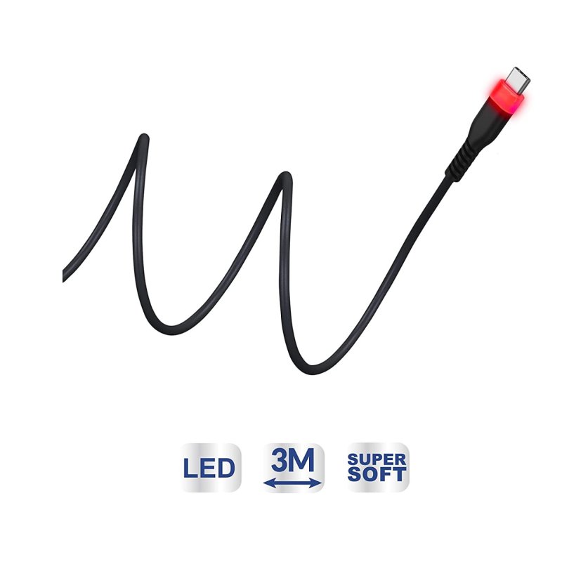 Subsonic Supersoft Charging Cable USB-C for PS5/Xbox/Switch