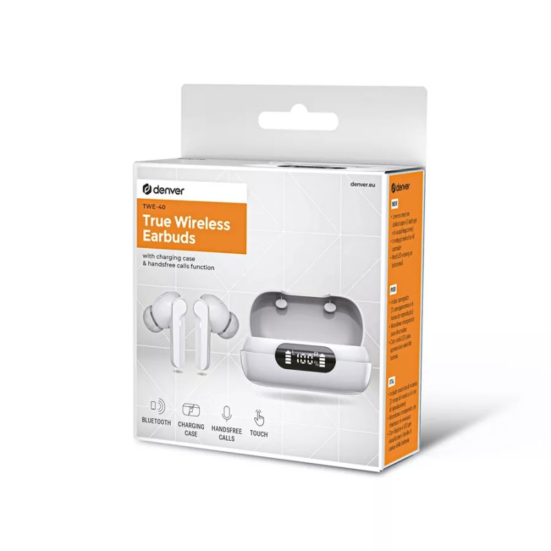 Denver TWE-40 headphones/headset True Wireless Stereo (TWS) In-ear Calls/Music Bluetooth White