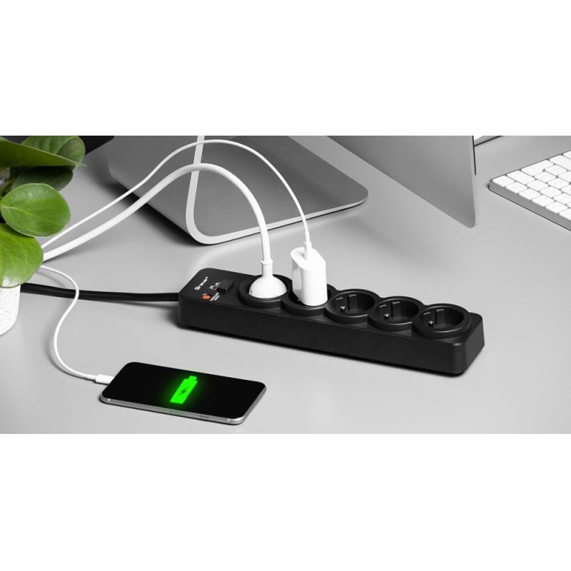 Tracer 46976 PowerGuard 1.8m Black (5 Outlets)