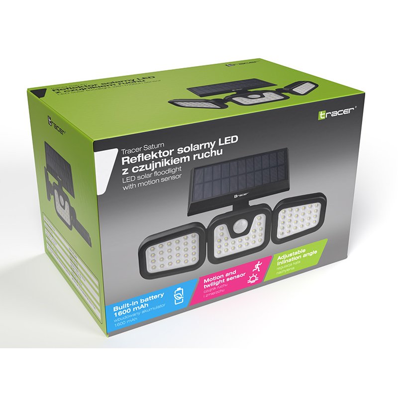 Tracer 47191 Saturn LED solar floodlight with motion sensor