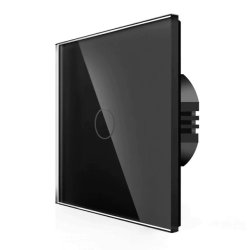 Spring One Gang, One Way Touch Switch, Glass Black