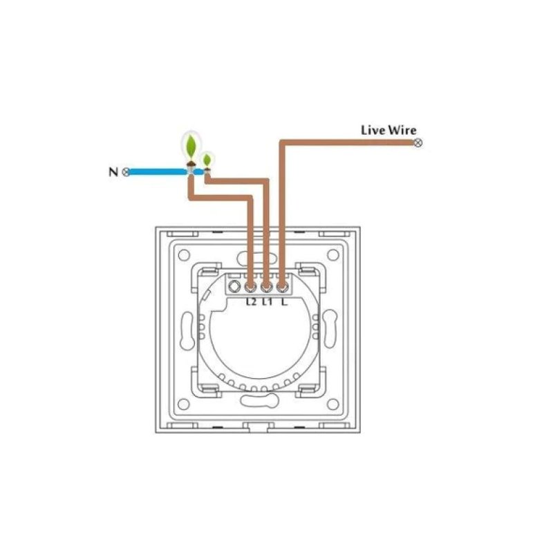 Spring One Gang, One Way Touch Switch, Glass Black