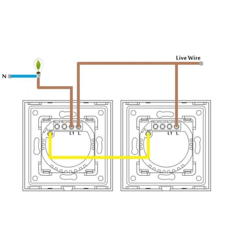Spring One Gang, One Way Touch Switch, Glass Black