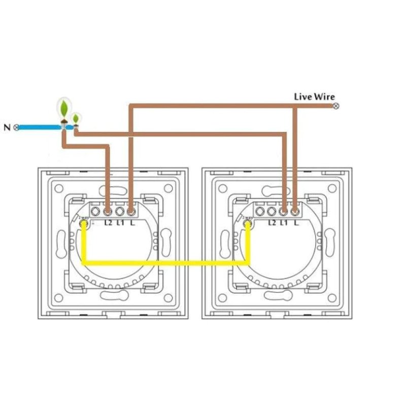 Spring One Gang, One Way Touch Switch, Glass Black