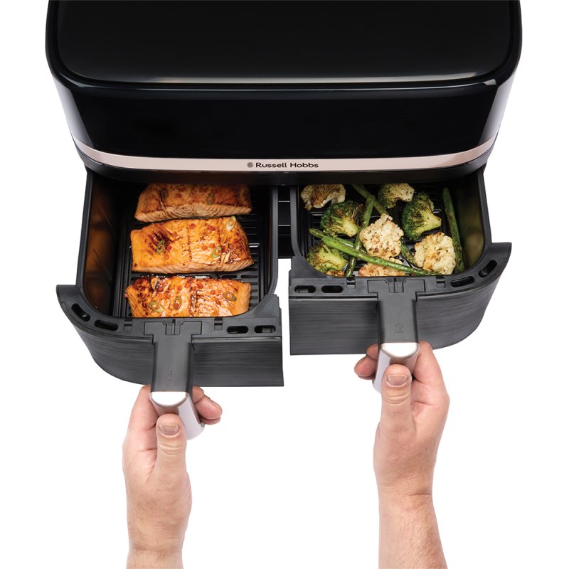 Russell Hobbs SatisFry Dual Basket Heißluftfritteuse Double 9 L Stand-alone 2800 W Hot air fryer Black