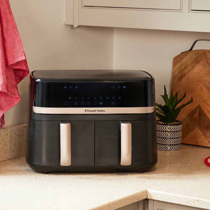 Russell Hobbs SatisFry Dual Basket Heißluftfritteuse Double 9 L Stand-alone 2800 W Hot air fryer Black