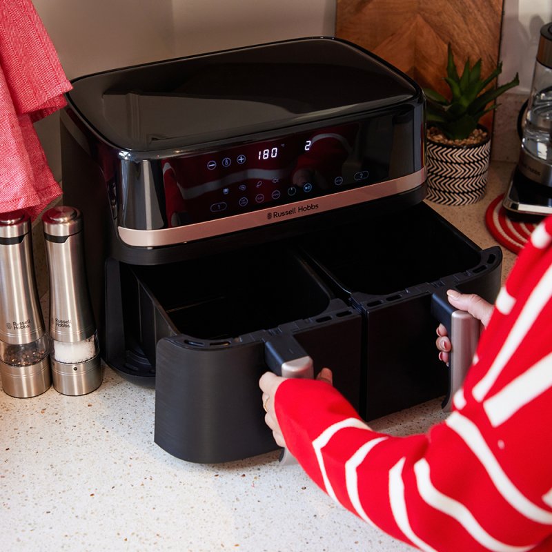 Russell Hobbs SatisFry Dual Basket Heißluftfritteuse Double 9 L Stand-alone 2800 W Hot air fryer Black